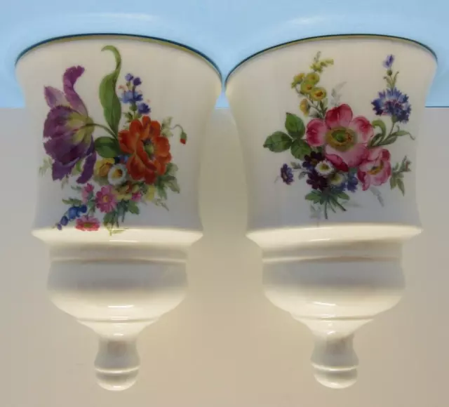 BAREUTHER Waldsassen Lot of 2 Wall Pockets, Vases, Sconces, Flowers ~ Perfect