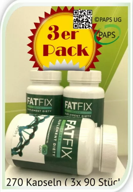 FatFix 270 Kapseln (3x 90 Stück) XXL Packung - Diät, Ketose, Keto