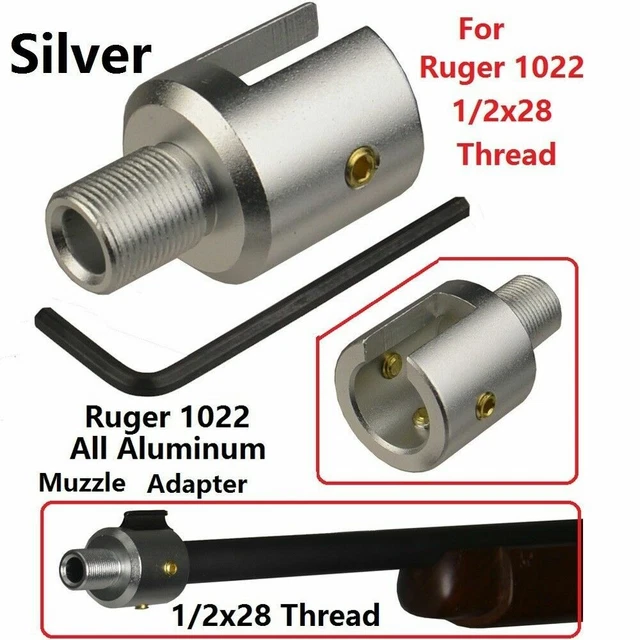 DB TAC Aluminum Ruger 1022 10-22 Muzzle Brake Adapter 1/2x28 Thread