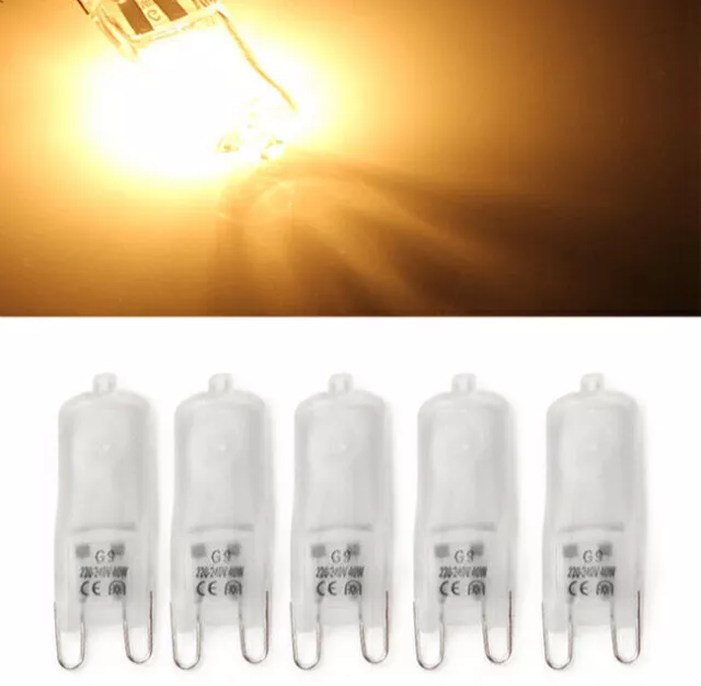 10x G9 Halogen Lampen Stiftsockel Leucht 25W/40W/60W Frosted 230V AC 3000K