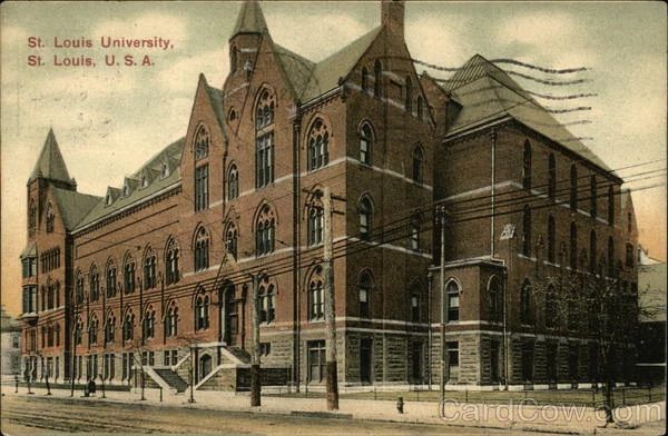 1907 St. Louis University,MO Missouri Antique Postcard 1c stamp Vintage