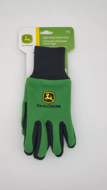 NWT John Deere Light-Duty Cotton Grip Gardening Gloves - Youth KIDS SIZE