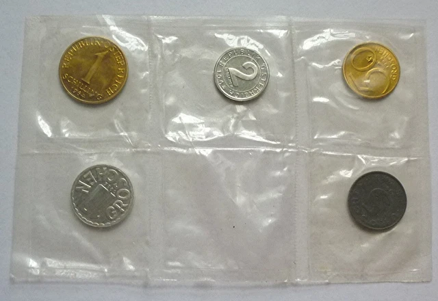 1964 Austria - Proof Coin Set (5) - 2, 5, 10, 50 Groschen & 1 Schilling - Sealed 3