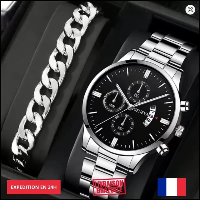 Montre Homme Quartz Genena - Chronographe Élégant Étanche - Style Intemporel