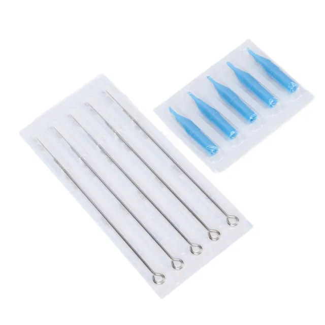 (3RL+3DT) Tattoo Needles And Tips Set 50pcs Disposable Stainless Steel