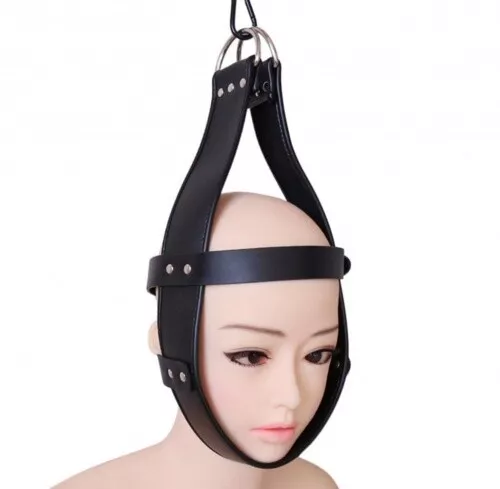 Kopffessel zum aufhängen Bondagemaske 🔥 Bondage BDSM Kopfmaske Kunstleder 🔥