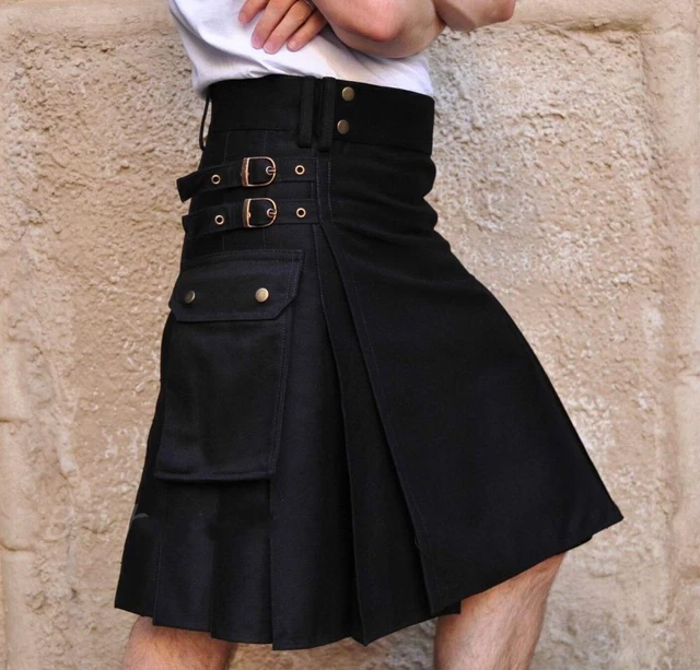 Kilts Men's Utility Kilt for Men Modern Hybrid Cotton & Tartan Kilts Scottish