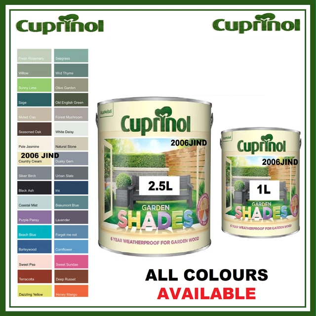 CUPRINOL GARDEN SHADES Paint Furniture Sheds Fences 1L & 2.5 L All
