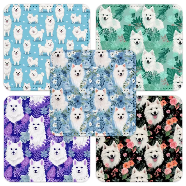 Coaster Drinking Placemat Mat|Cute American Eskimo Dog Puppy Canine Pattern #A1