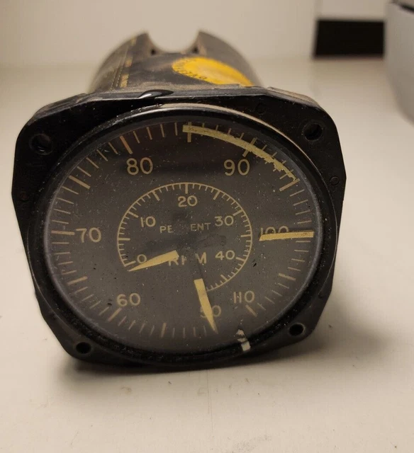 VINTAGE AIRPLANE TACHOMETER Indicator Gauge Kollsman USAF B11 G 12 22.