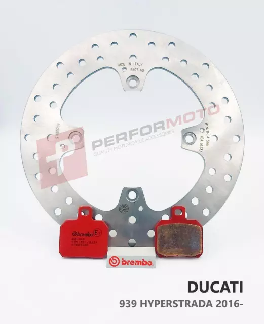 Brembo Serie Oro Rear Disc and SP Pads fits Ducati 939 Hyperstrada 2016-