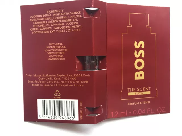 HUGO BOSS BOSS The Scent Elixir Parfum Intense 1.2ml Sample Fragrance ...