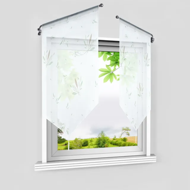 Cortinas de cristal con tren de túnel cortinas de cocina cortinas de bistrogardina blancas hojas de bambú