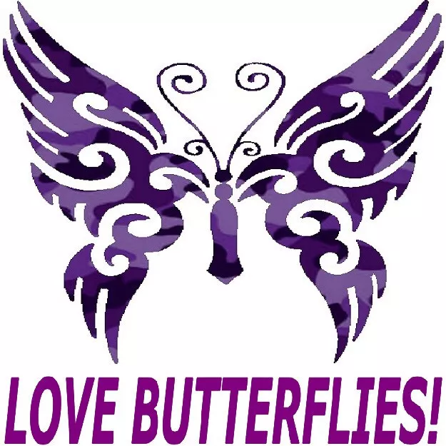 30 Custom Purple Camo Wicked Butterfly Personalized Address Labels