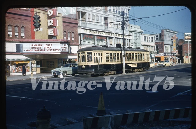 Orig Slide Trolley 250 Atlantic City New Jersey Kodachrome 1950'S Street Scene