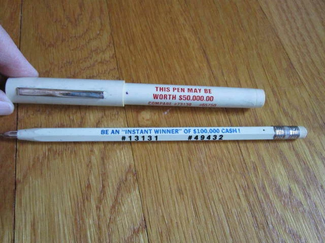 Vintage Telegram Pen Collectible Instant Winner Mid-Century Lot of 2 FREE SHIP