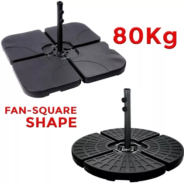 4 Piece Banana Cantilever Parasol Base Weights Metal Stand Holder Cross Frame