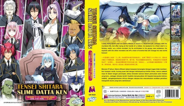 DVD Anime That Time I Got Reincarnated As A Slime Season 1+2 +Tensura  (1-61)+OVA