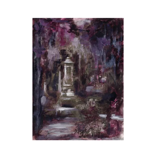 Limited Edition ACEO Art Print /50 Midnight Garden Bonaventure Cemetary Painting