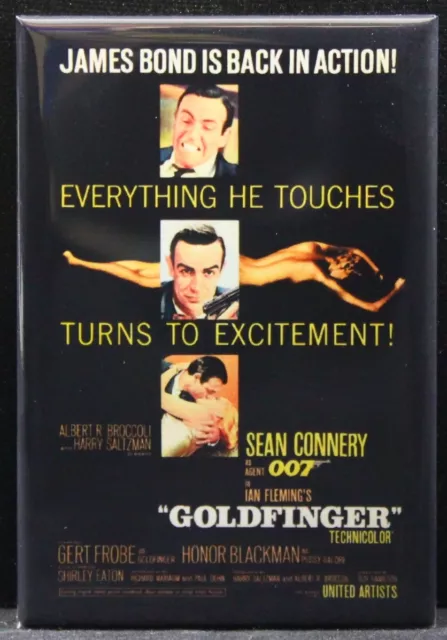 Goldfinger 2" X 3" Fridge / Locker Magnet. James Bond 007