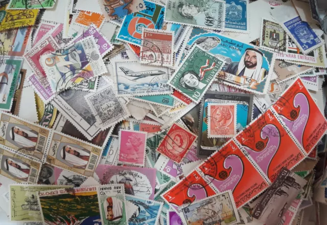 Huge Lot (5000+) Off-Paper Diversified Vintage Used Stamps WORLD