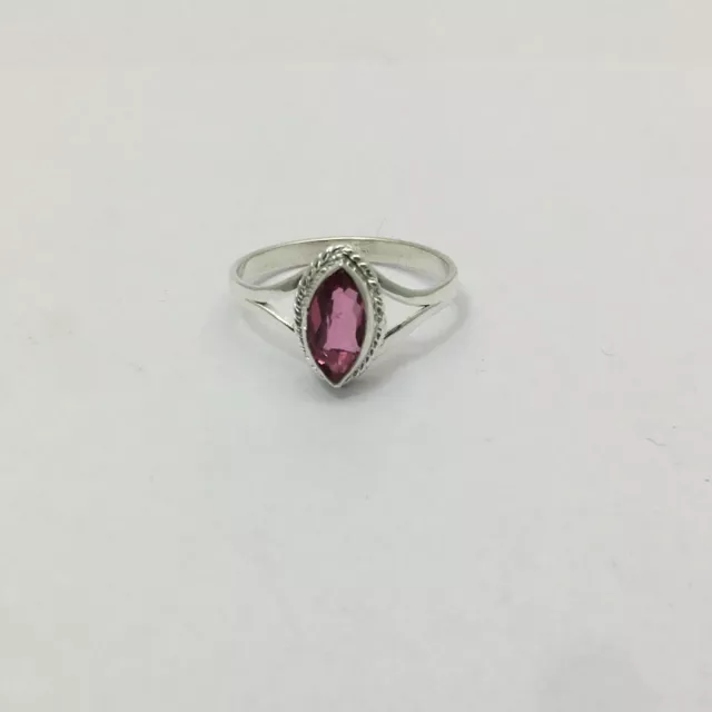 Sterling Silver925RhodoliteGarnet Gemstone Marquise Shape Bague de bijoux...