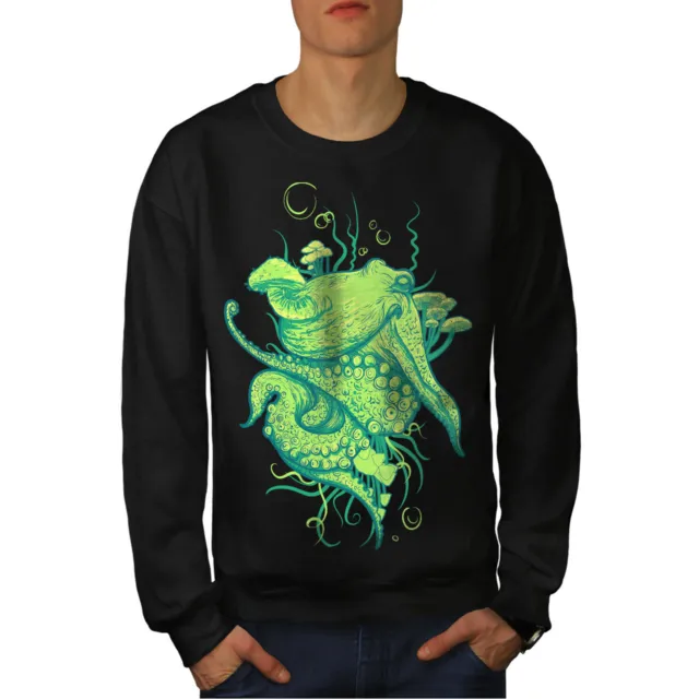 Wellcoda Octopus Beast Mens Sweatshirt, Sea personage Casual Pullover Jumper