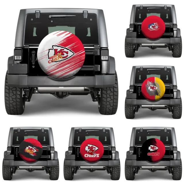 Kansas City Chiefs Back Wheel Tire Cover Dust-Proof Spare Tire Protector 14-19in