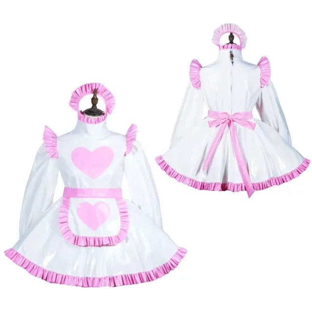 PVC SISSY MAID Dress lockable French girl Dress Cosplay Costume Tailor ...