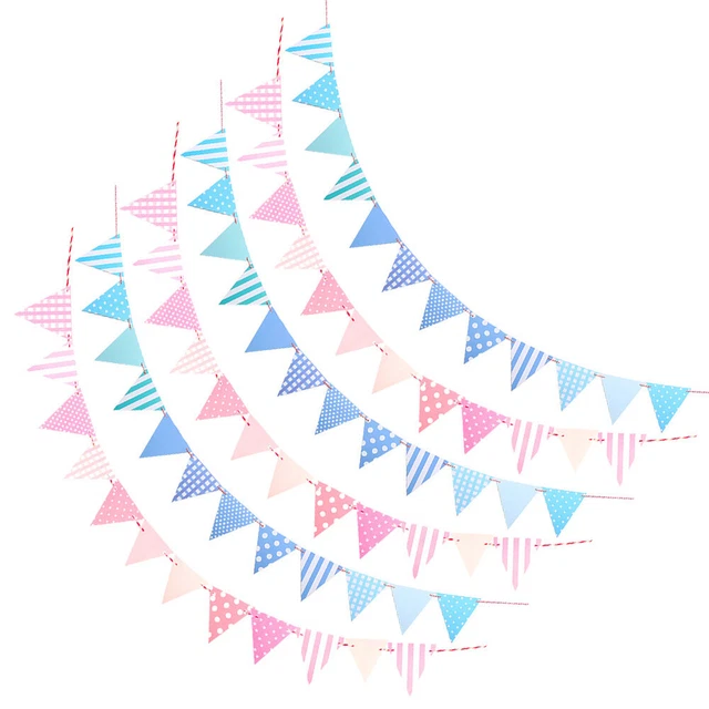 6 piezas Decoración de boda Fiesta Ammer Bandera Banderín Bunting
