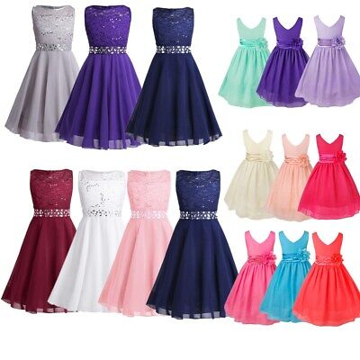 Flower Girl Princess Dress Party Wedding Bridesmaid Pageant Formal Ball Gown
