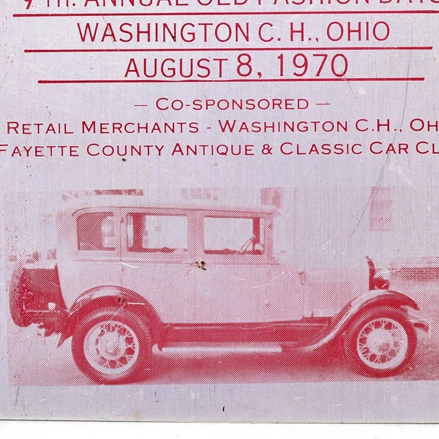 1970 FAYETTE COUNTY Antique Classic Car Show Washington Court House