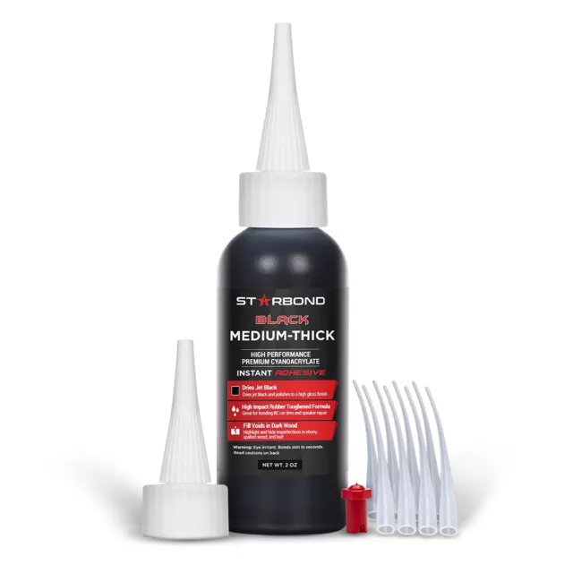 Starbond 2 oz. Black Medium-Thick - Super Glue (Premium Cyanoacrylate CA Glue)
