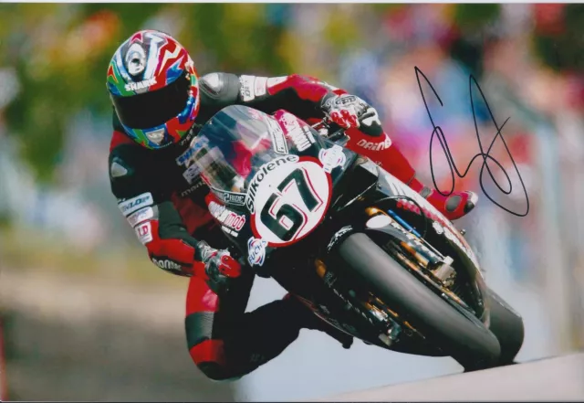 Shane BYRNE 12x8 SIGNED Photo Superbike Champion DUCATI Autograph AFTAL COA