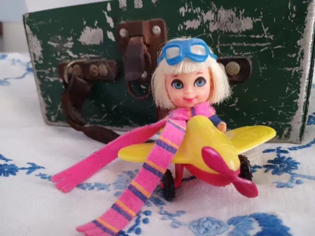 Vintage Liddle Kiddles  Windy Fiddle Doll W/Airplane