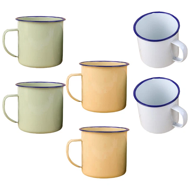6 un. tazas prácticas de esmalte taza de agua simple esmalte taza de té tazas de agua para beber