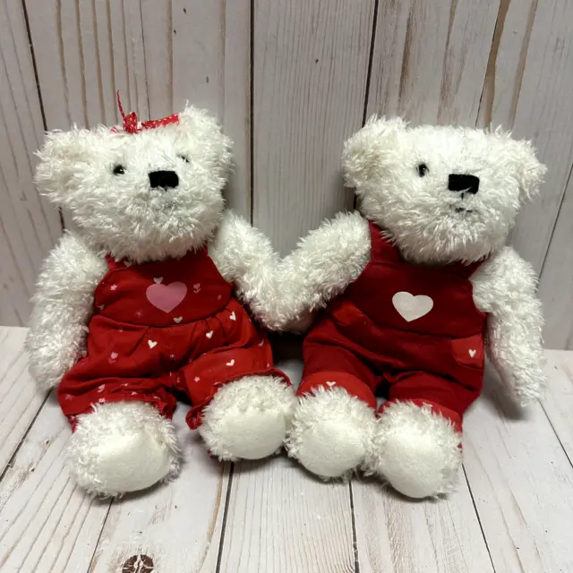 Valentines Hallmark Plush Teddy Bears Holding Hands Boy Girl Couple 7 Inch