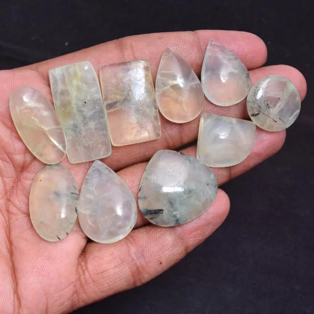 Cabochon naturale Prehnit 228 carati non trattato alta qualità 10 pezzi lotto