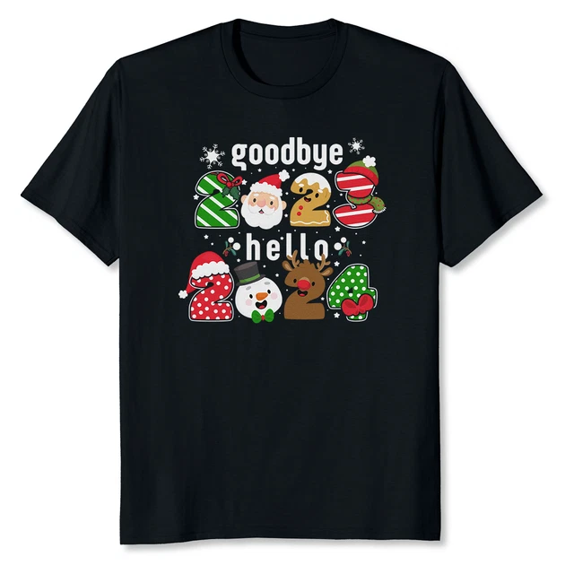 NEW BEST GOODBYE 2023 Hello 2024 Christmas Gift Idea Tee TShirt S3XL