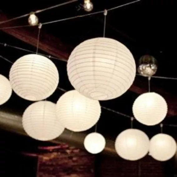 12x white paper lanterns wedding birthday anniversary party hanging venue decor