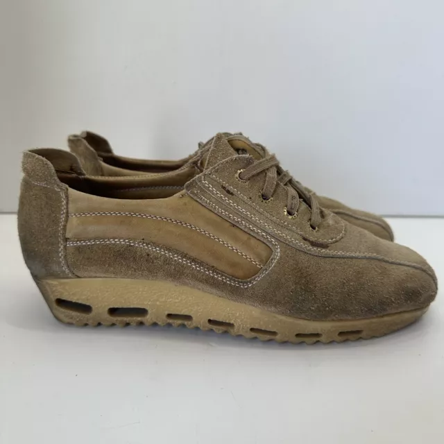 VINTAGE PUNK CANADA Shoes Brown Suede Platform Lace Up Sneakers Men's ...