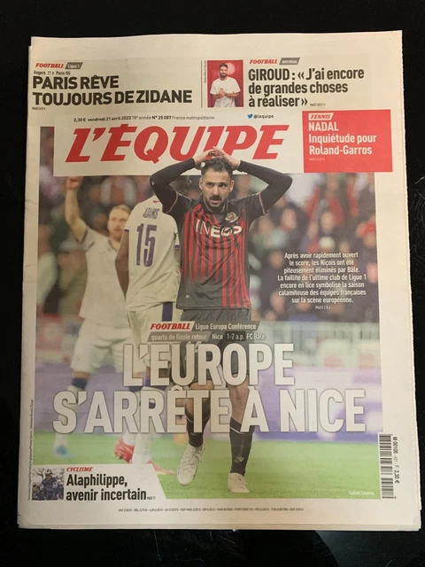 L ' ÉQUIPE 11 AOÛT 2025⚽FLORIAN THAUVIN et OLIVIER GIROUD LEUR RETOUR EN LIGUE 1 EUR 15,00 - FR