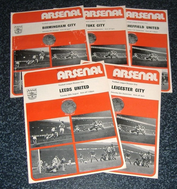 ARSENAL COLLECTION - 5x Programmes From 1973-74 Season £3.32 - PicClick UK