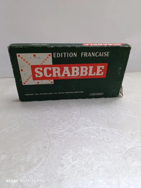 SCRABBLE DELUXE PIONS bois plateau Tournant Complet TBE sauf extérieur