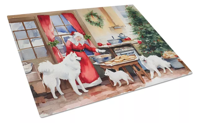 Samoyed Christmas Cookies Glass Cutting Board Large DAC3878LCB