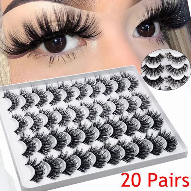 20 Paar 5D Wimpern Set künstliche Wimpern flauschig Lashes Fake False Eyelashes❃