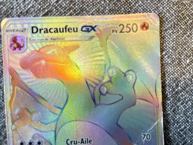 CARTE POKÉMON Dracaufeu GX FA Rainbow 150/147 S&L Ombres Ardentes FR