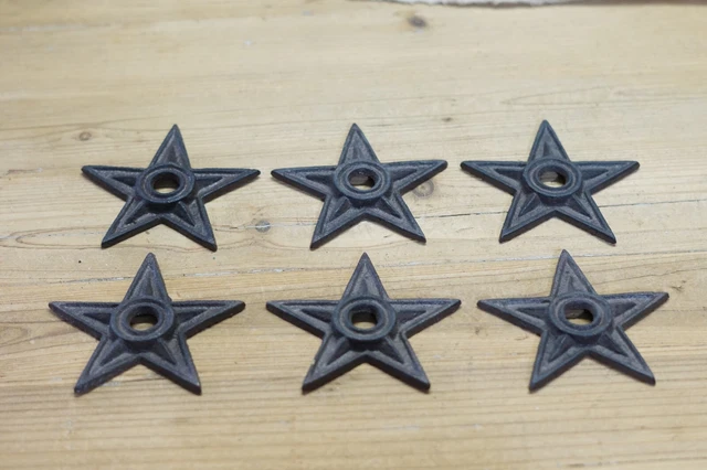 6 Stars Washers Rustic Cast Iron Texas Lone Star Ranch 4" Flag Large Decor Craft