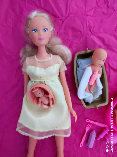 Barbie Mit Baby Im Bauch BARBIE / Steffi Love Puppe schwanger , Bauch mit extra 2 Baby und