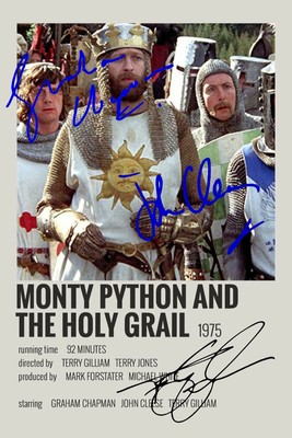 MONTY PYTHON AND the Holy Grail Movie A4 AUTOGRAPHED POSTER Wall art ...